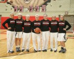 ONE BIG FAMILY: Three sets of Struthers Lady Cat siblings represent their team with strong bonding and synergy. (Left to right) Halle and Torre Smrek; Caitlin, Ashley and Holly Kane; and McKenna and Karli Shives.